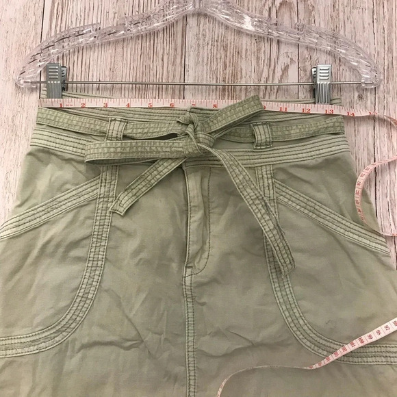 Pilcro & the Letterpress Green Paper Bag A-Line Skirt with Pockets & Belt size 0 - Picture 4 of 12